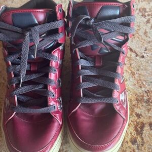 adidas Red and Black High-Top Sneakers